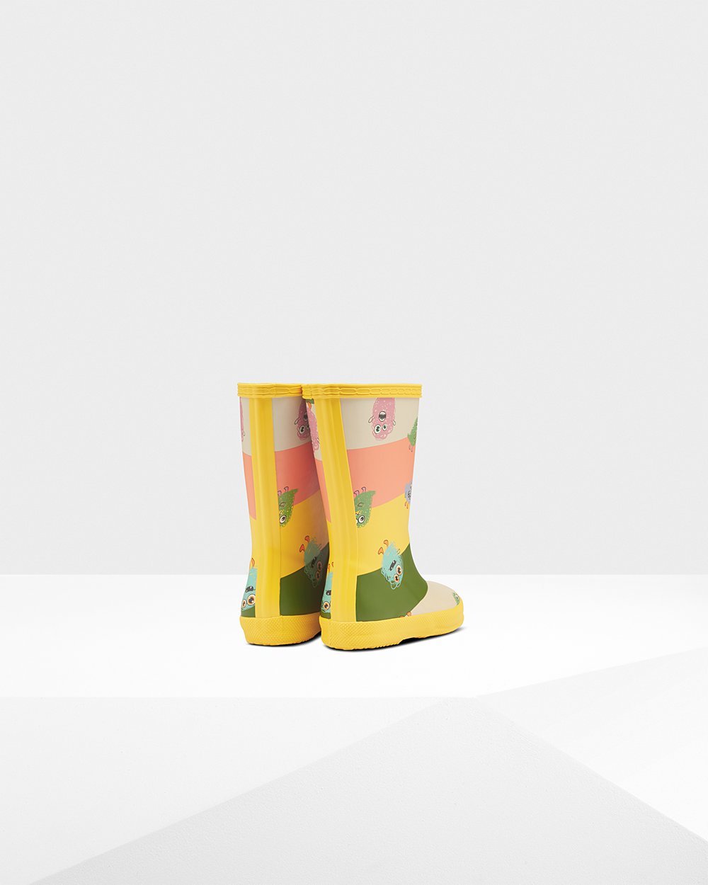 Hunter Original First Classic Scribble Print Rain Boots - For Sale Cheap Kids Yellow - TOBEGI640